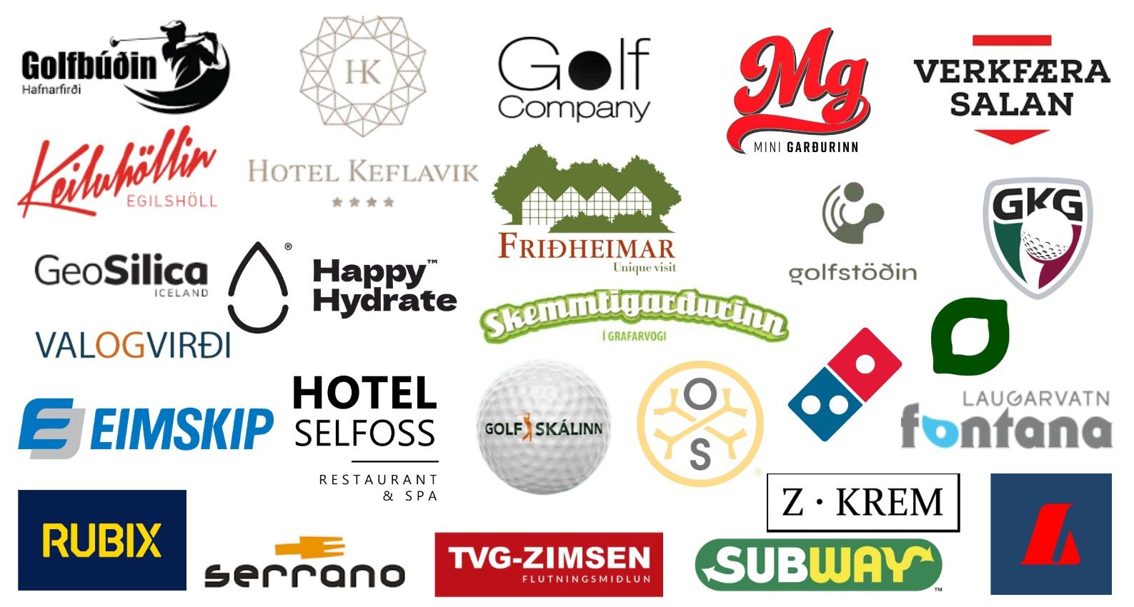 Styrktaraðilar í golfmóti