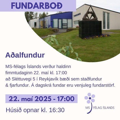 Aðalfundarboð 22. maí kl. 17