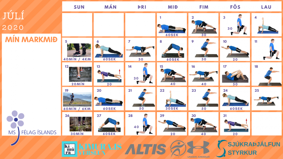 Ein æfing á dag - hreyfum okkur úti í júlí
