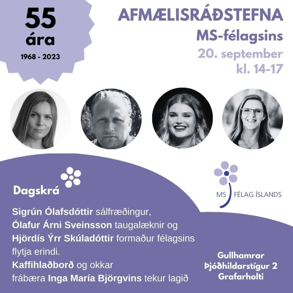 MS-félagið 55 ára - fullbókað á ráðstefnu - hlekkur á streymi