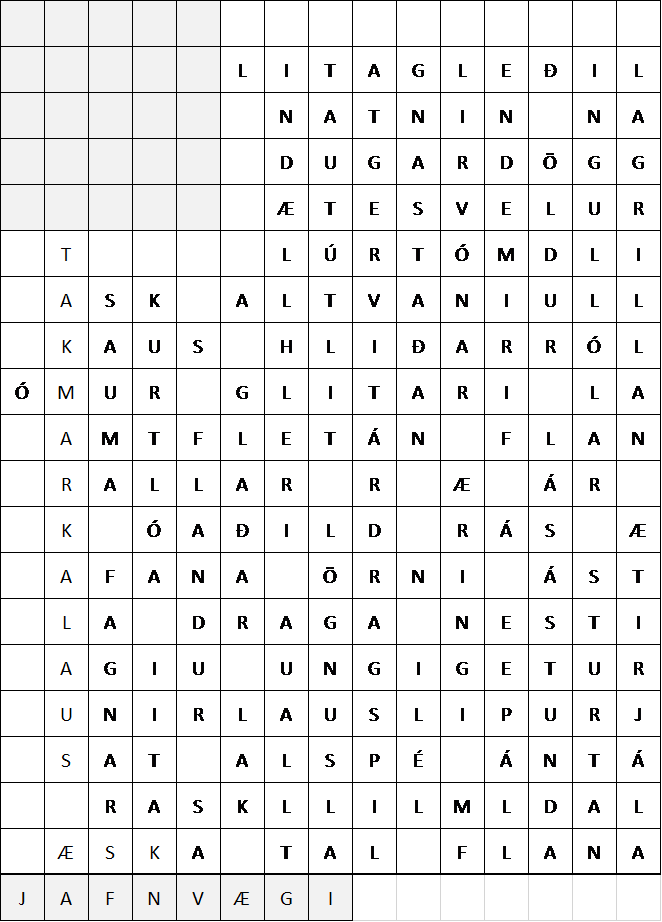 Lausn krossgátu og vinningshafi