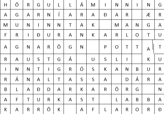 Vinningshafi og lausn krossgátu