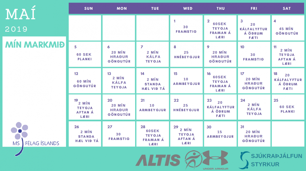 Ein æfing á dag kemur skapinu í lag - MAÍ :-)