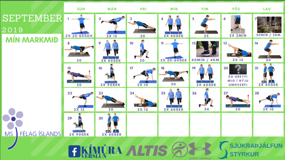 Ein æfing á dag kemur skapinu í lag – September :-)