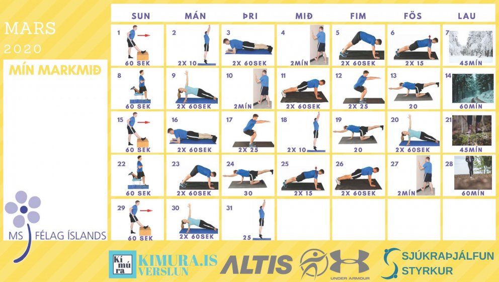 Ein æfing á dag kemur skapinu í lag – Mars :-)