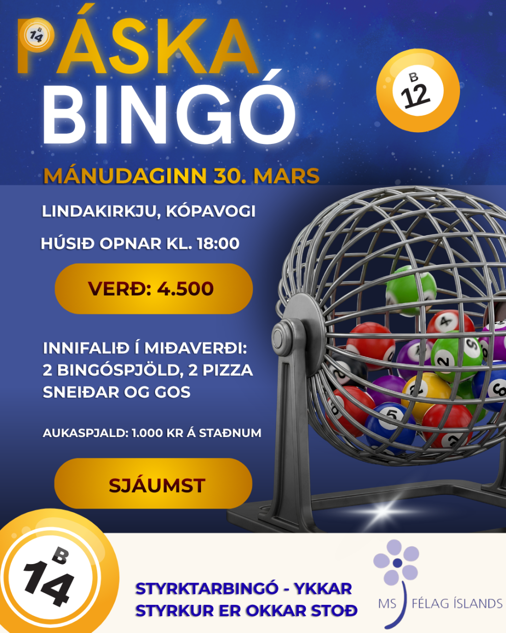 Páskabingó mánudaginn 30. mars